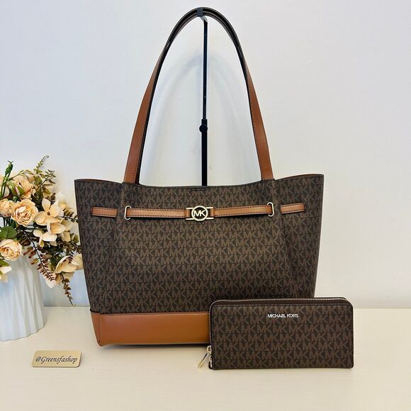 Michael Kors Purse & Wallet Reed Large Tote Bag Brown MK - Picture 1 of 12
